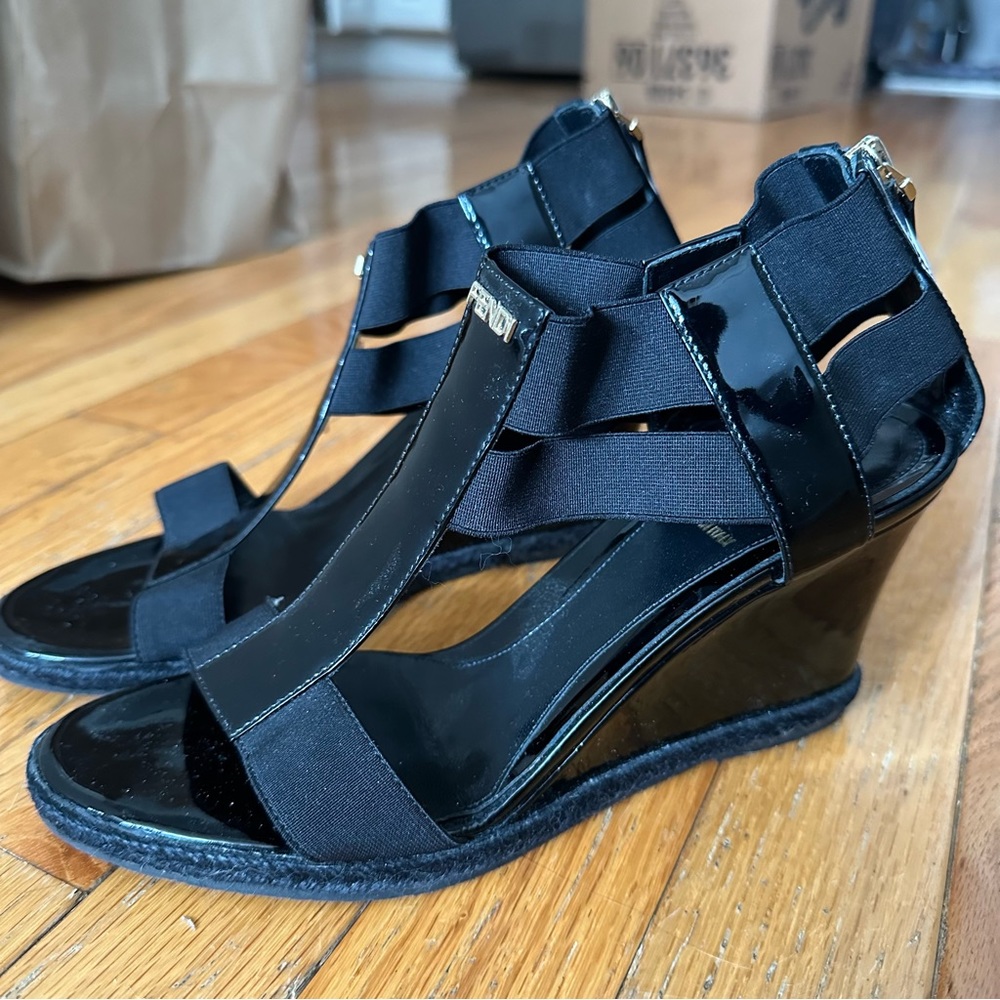 Fendi t strap wedge